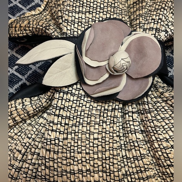 Renato Angi Beige Bag Flower Leather Strap Handbag - Picture 13 of 15